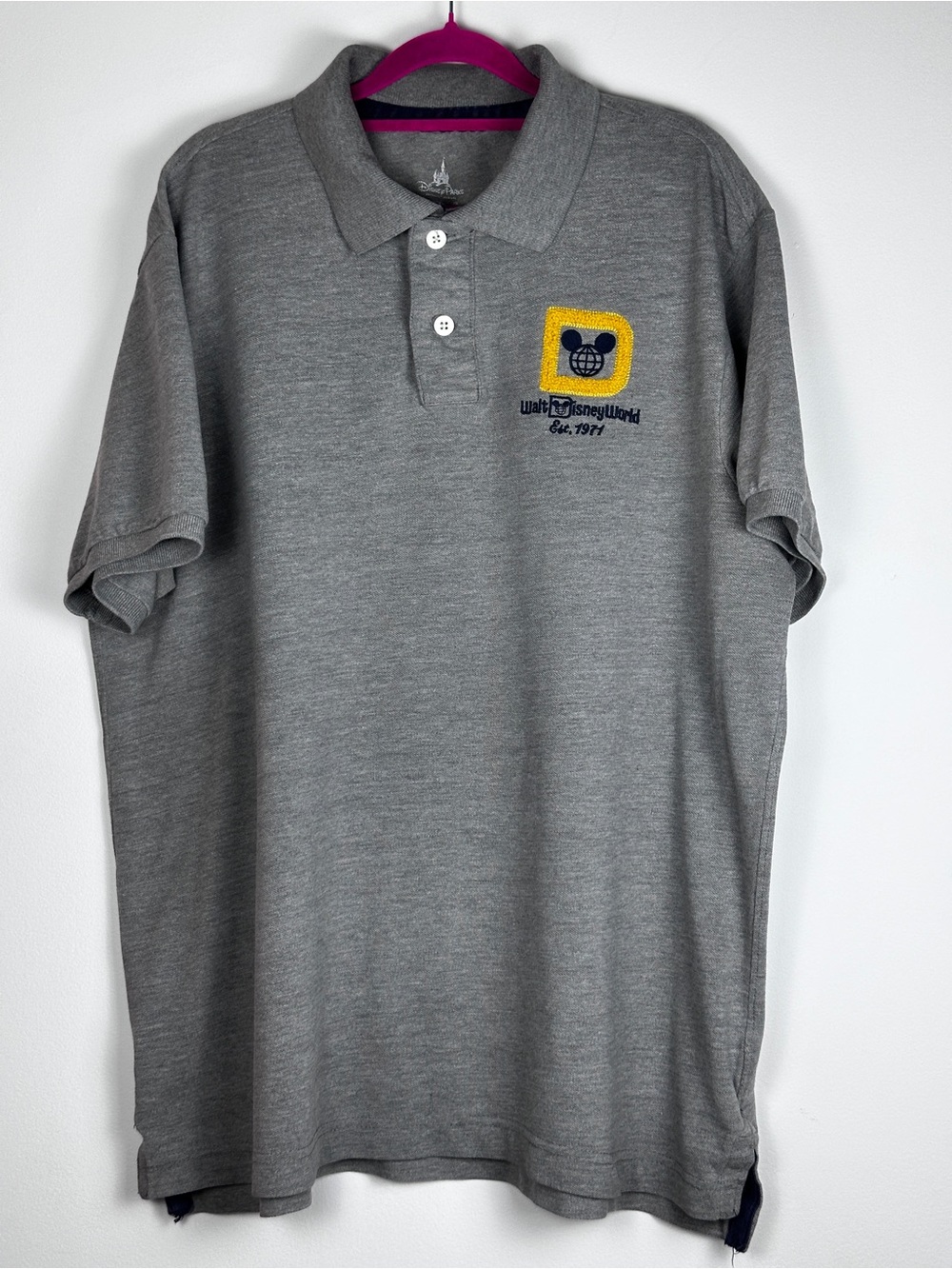 Disney Parks Walt Disney World Est. 1971 Men’s Gray Polo Shirt XL